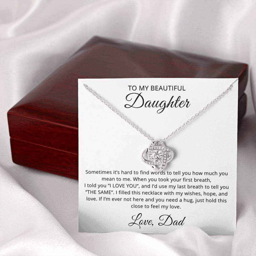 Dad to Daughter Necklace Gift