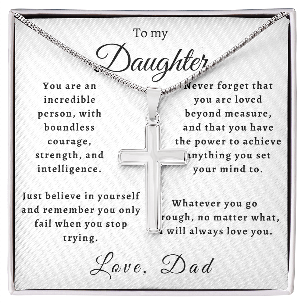To My Daughter from Dad Cross Necklace