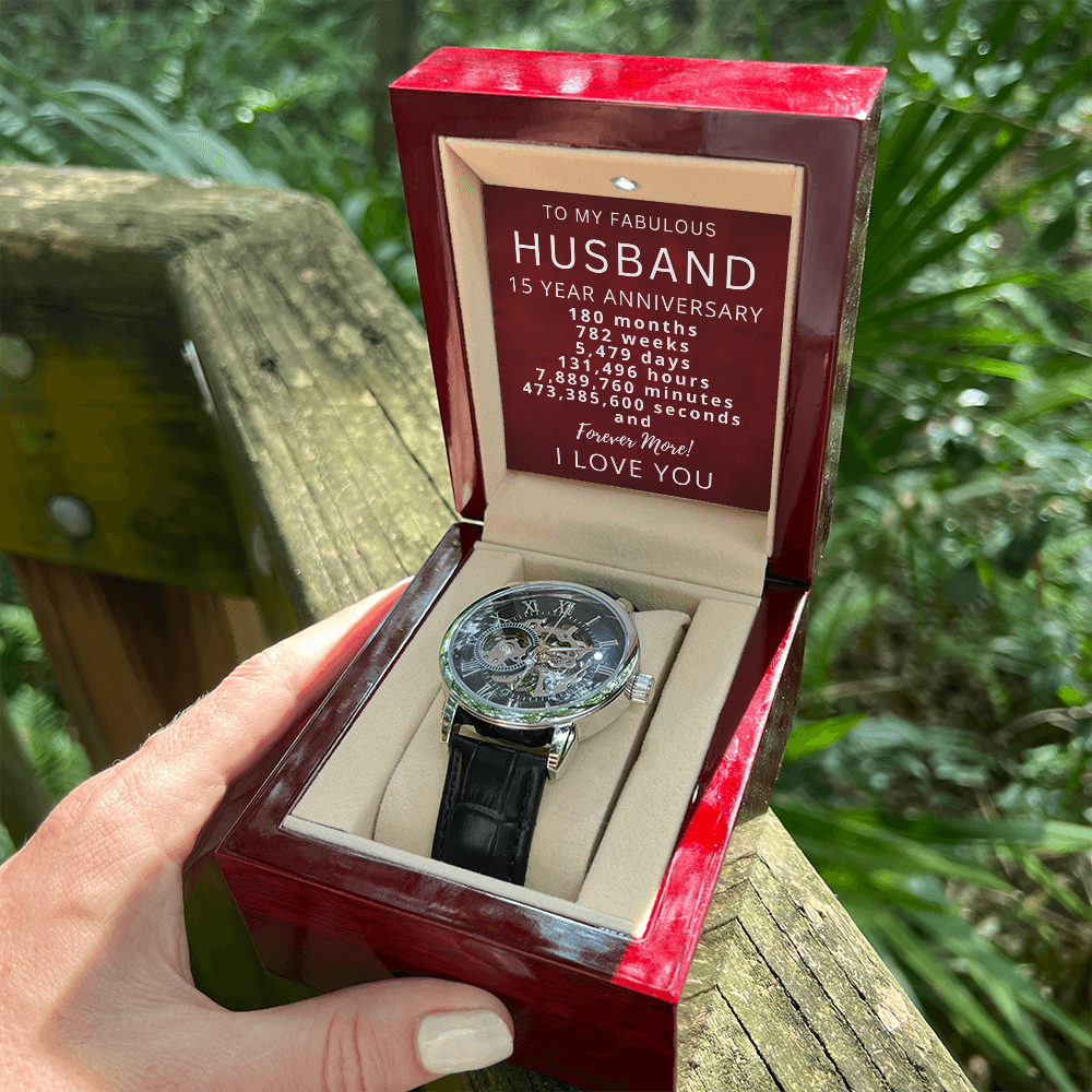 15th Wedding Anniversary Watch Gift for Husband