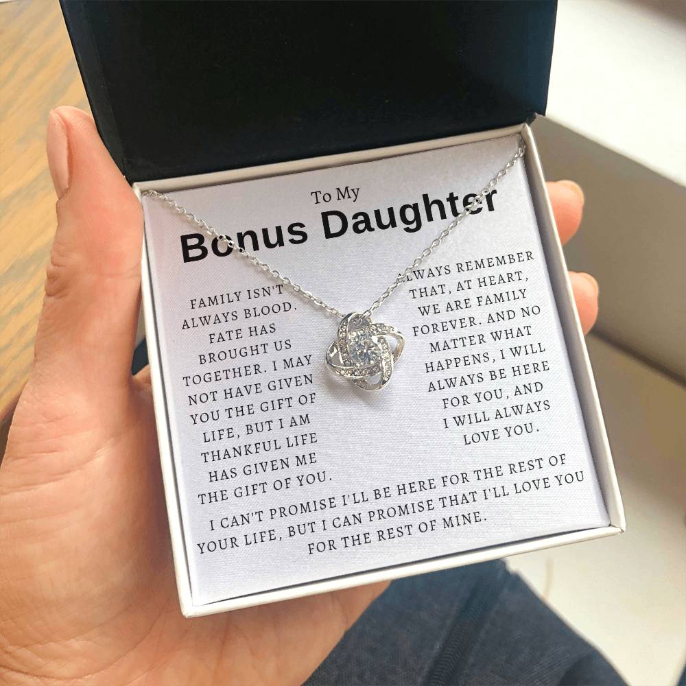 To My Bonus Daughter from Dad Necklace Gift