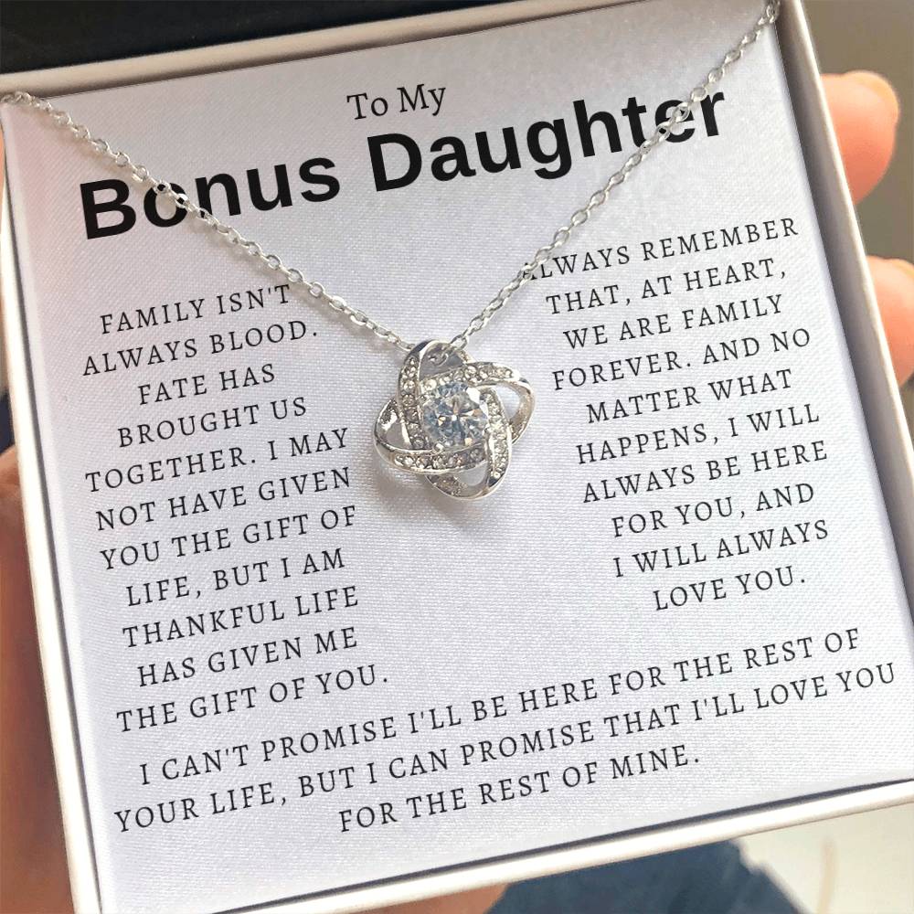 To My Bonus Daughter from Dad Necklace Gift