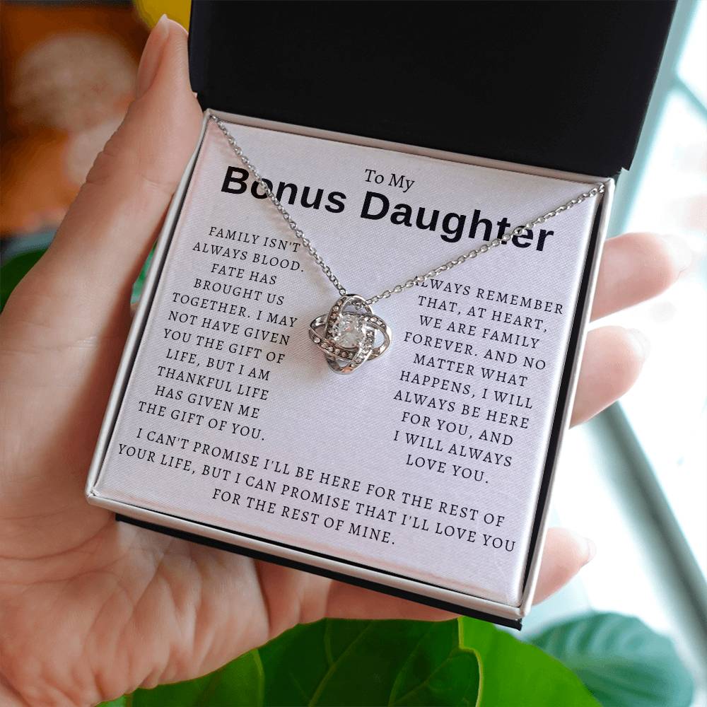 To My Bonus Daughter from Dad Necklace Gift