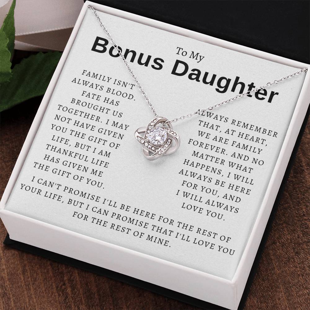 To My Bonus Daughter from Dad Necklace Gift