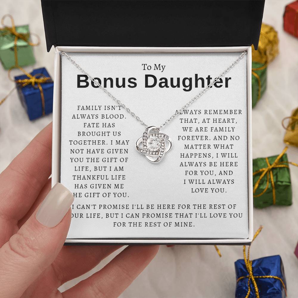 To My Bonus Daughter from Dad Necklace Gift