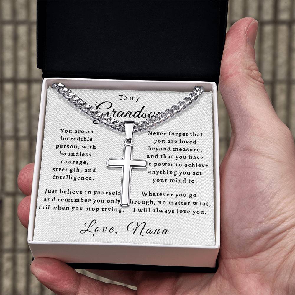 To My Grandson from Nana Gift Cross