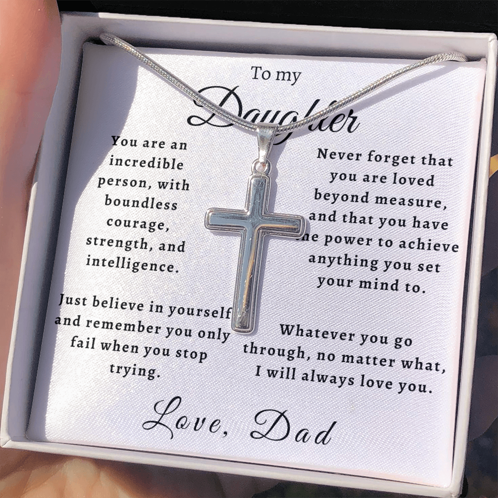 To My Daughter from Dad Cross Necklace