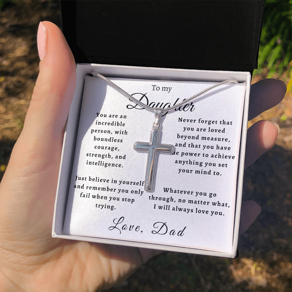 To My Daughter from Dad Cross Necklace