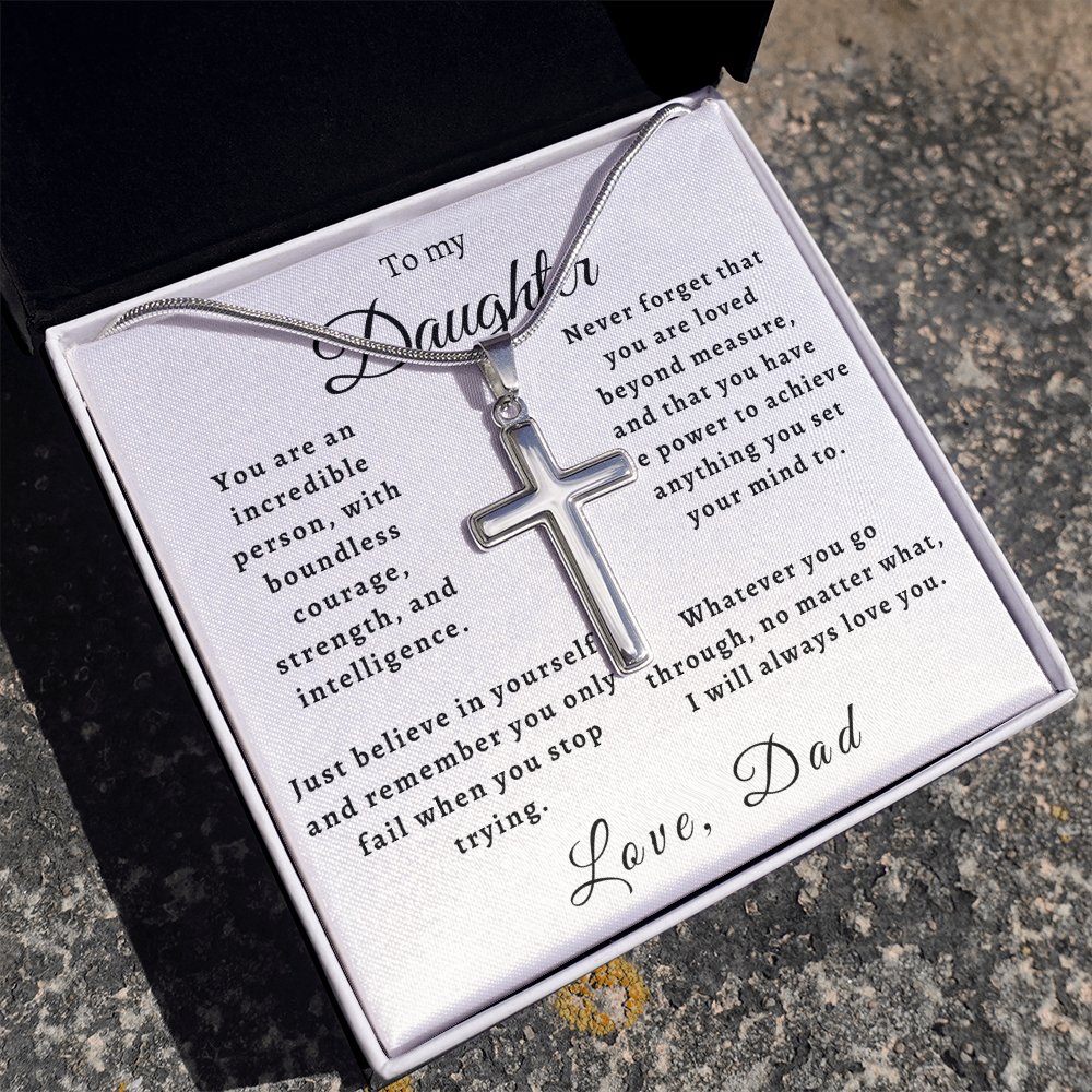 To My Daughter from Dad Cross Necklace